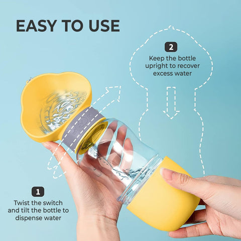 2-in-1 Portable Dog Water Bottle with Food Container