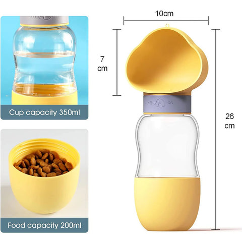 2-in-1 Portable Dog Water Bottle with Food Container