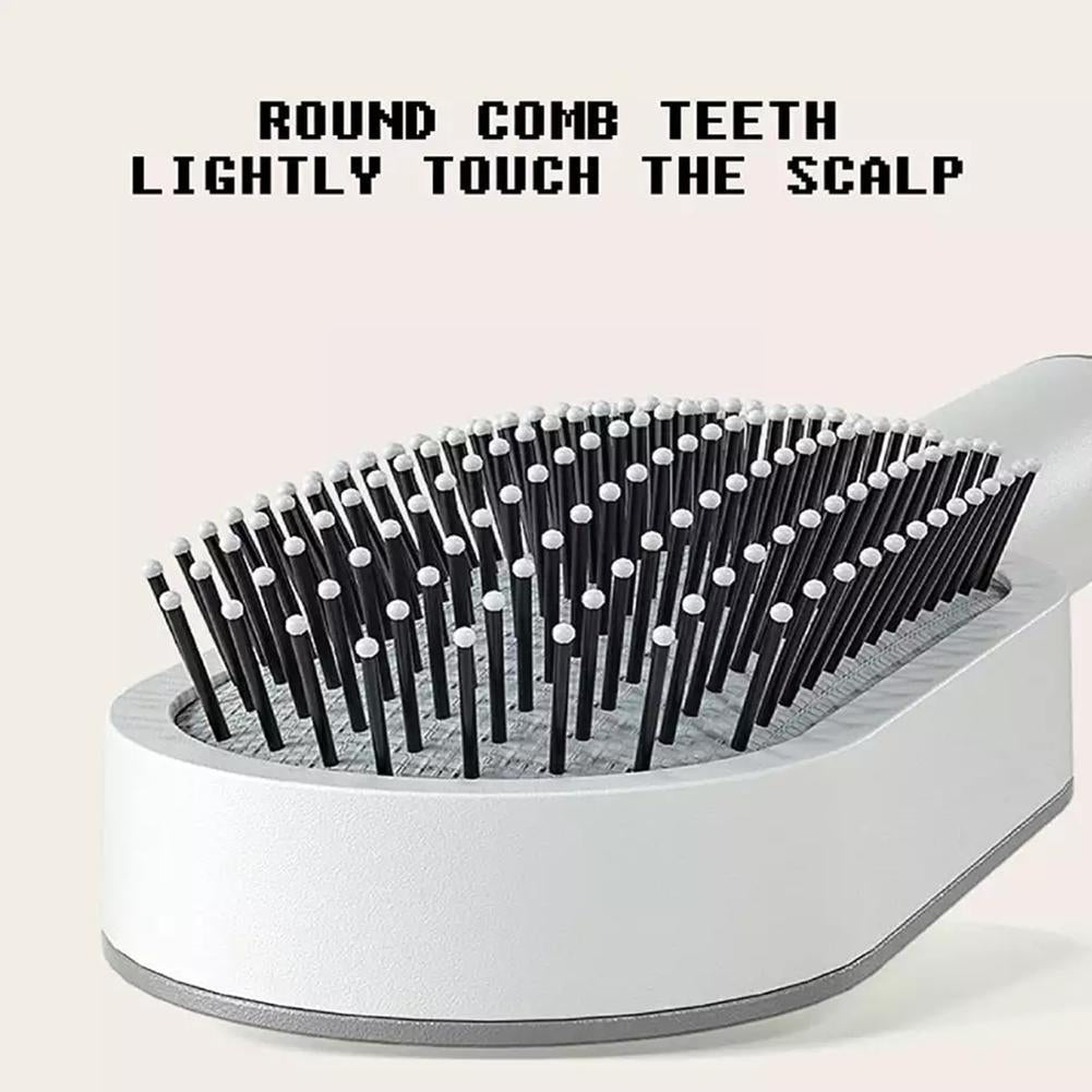 Self Cleaning Hair Brush for Women Massage Scalp Promote Blood Circulation anti Hair Loss 3D Hair Growth Comb Hairbrush Self-Cleaning Hair Brush 3D Air Cushion Massager Brush Airbag Massage Comb B