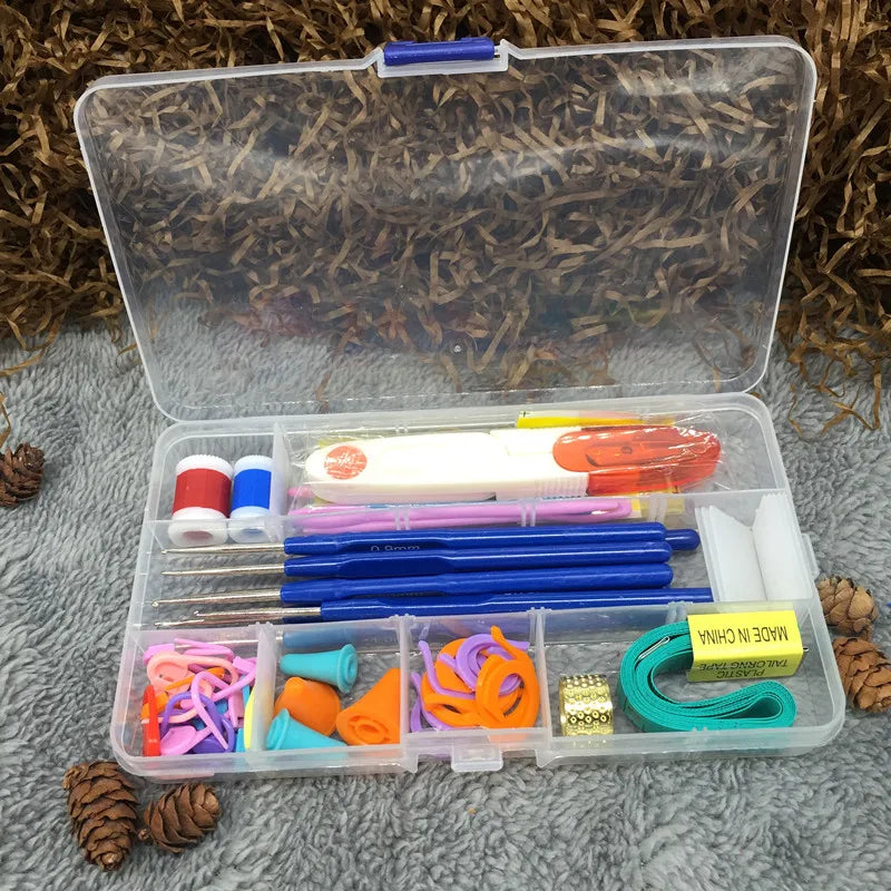 Sewing Tool Set 16 Sizes Crochet Hooks Needles Stitches Knitting Craft Case Crochet Set